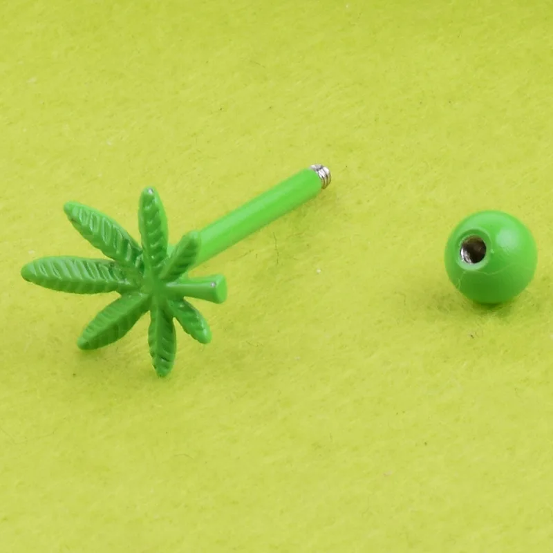 

1PC Stainless Steel Leaves Tongue Rings Fashion Tongue Piercing Studs Piercing Barbell Body Jewelry Jewelry Punk Men Jewelry