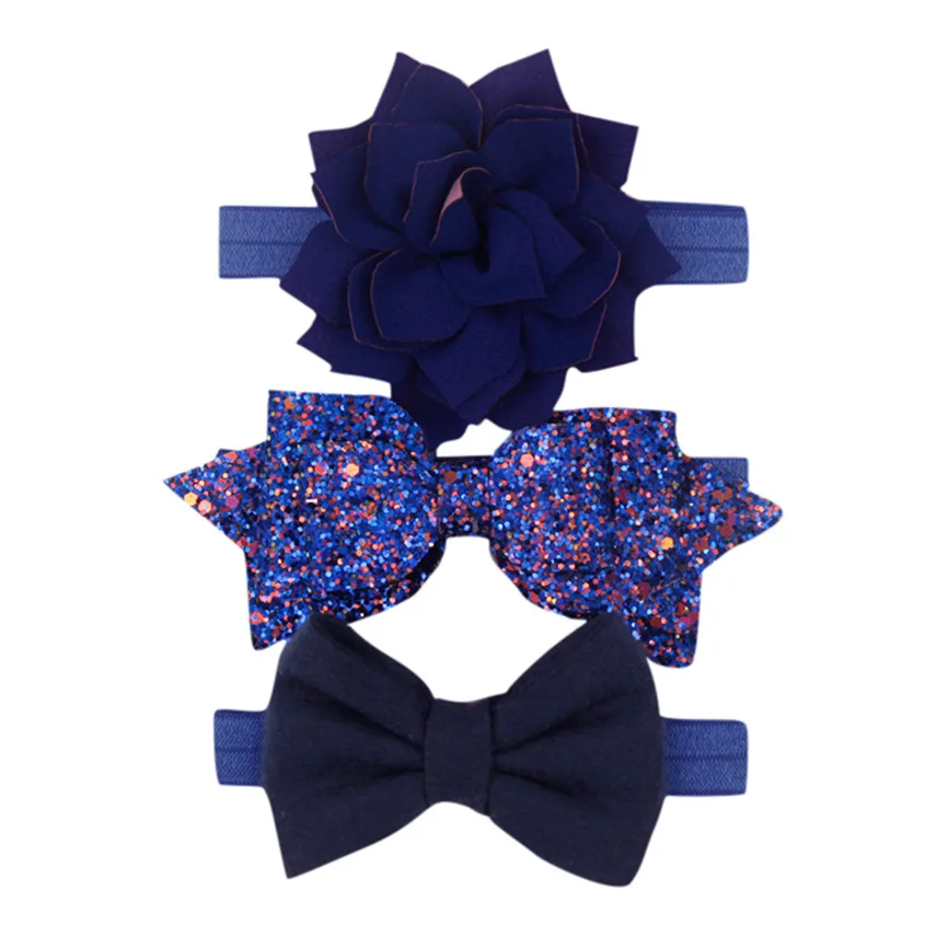 Baby Girl Headband For Newborn Babies 3Pcs Kids Elastic Print Floral Sweet Hair Girls baby Bowknot Hairband Set | Детская одежда и