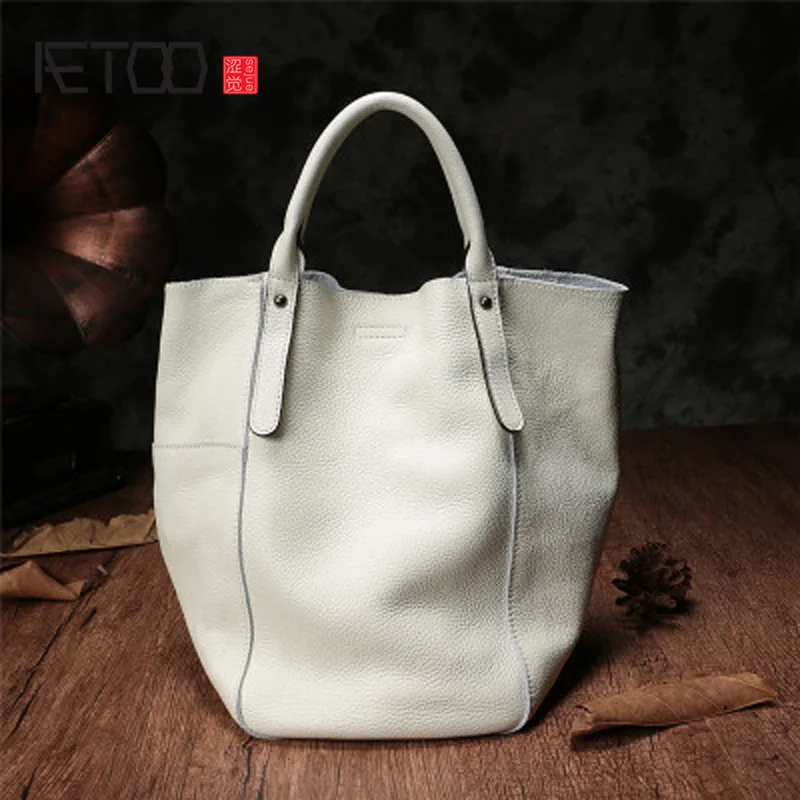 Сумка мессенджер AETOO женская из мягкой кожи вместительная портативная|Сумки с