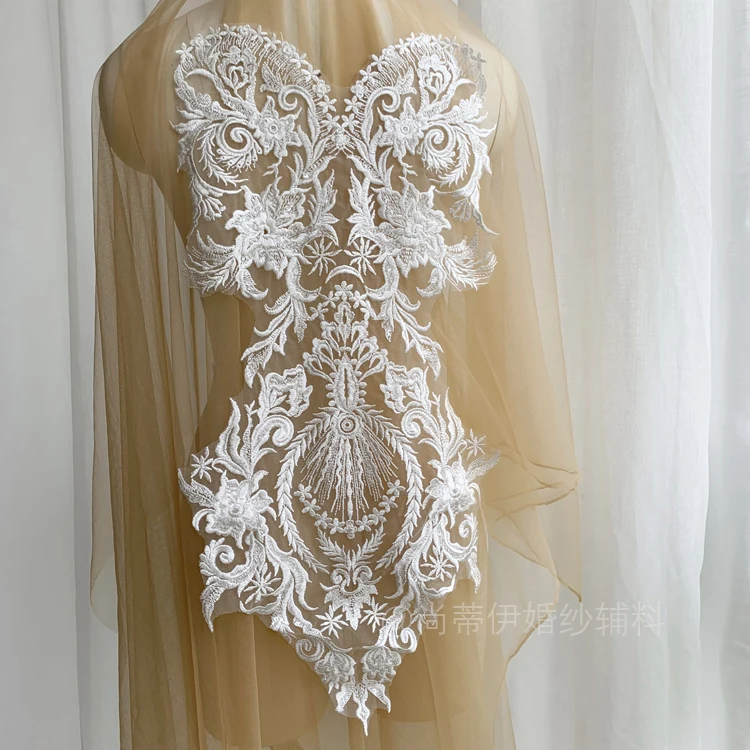 Новая европейская сетка вышивка в форме сердца декольте патч для свадебного