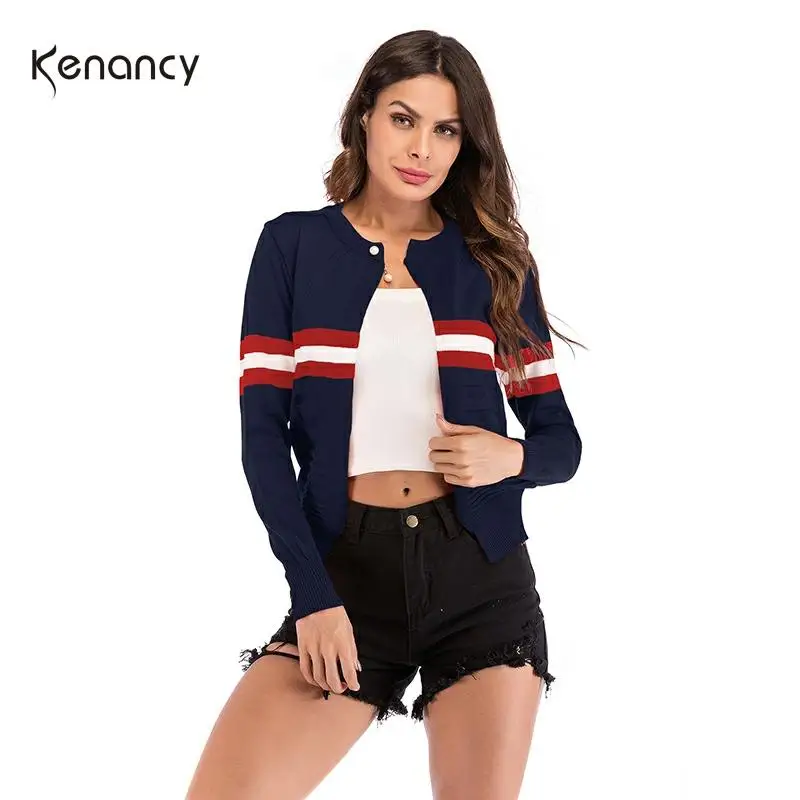 Kenancy Women Knit Cardigan Classic Snap Button Front Round Collar Long Sleeve Sweater Autumn Casual Women'S Jumper |