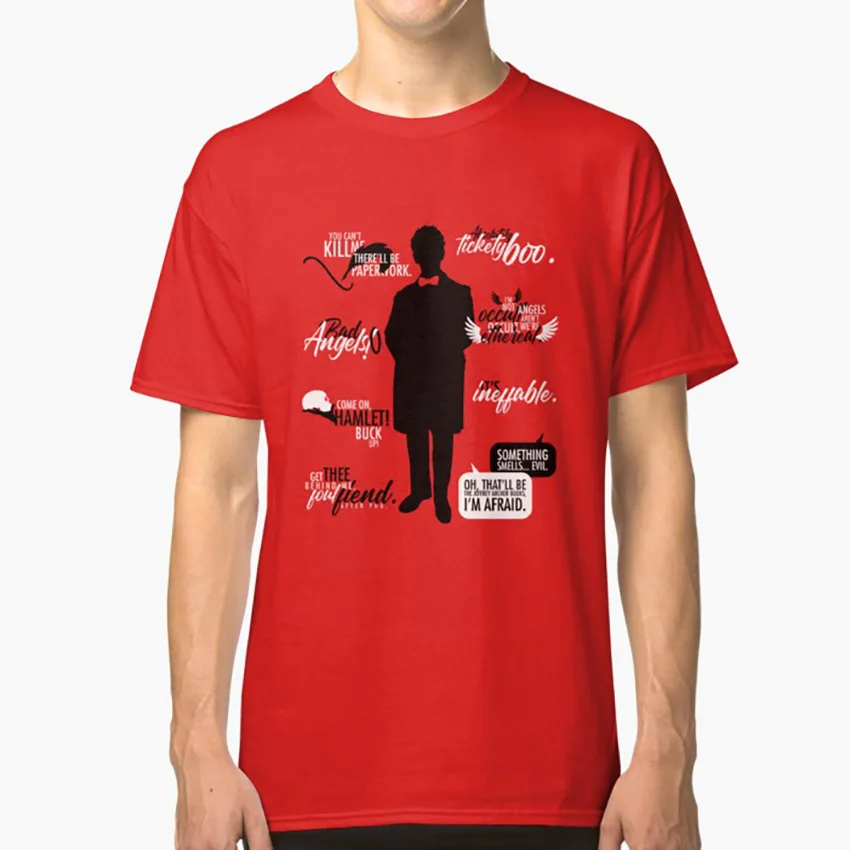 Aziraphale/футболка с надписью good omens неразличимые мужья Кроули го Ангел демон| |