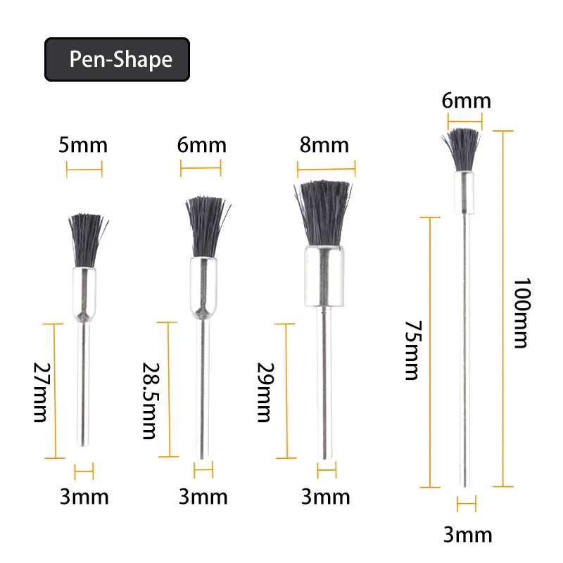 8 шт. щетины щетки колеса провода Комплект 3 мм оправка стержня электрическая мини