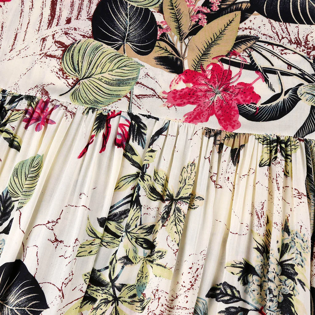 Платье с длинными рукавами зеленого цвета оригинальным изображением