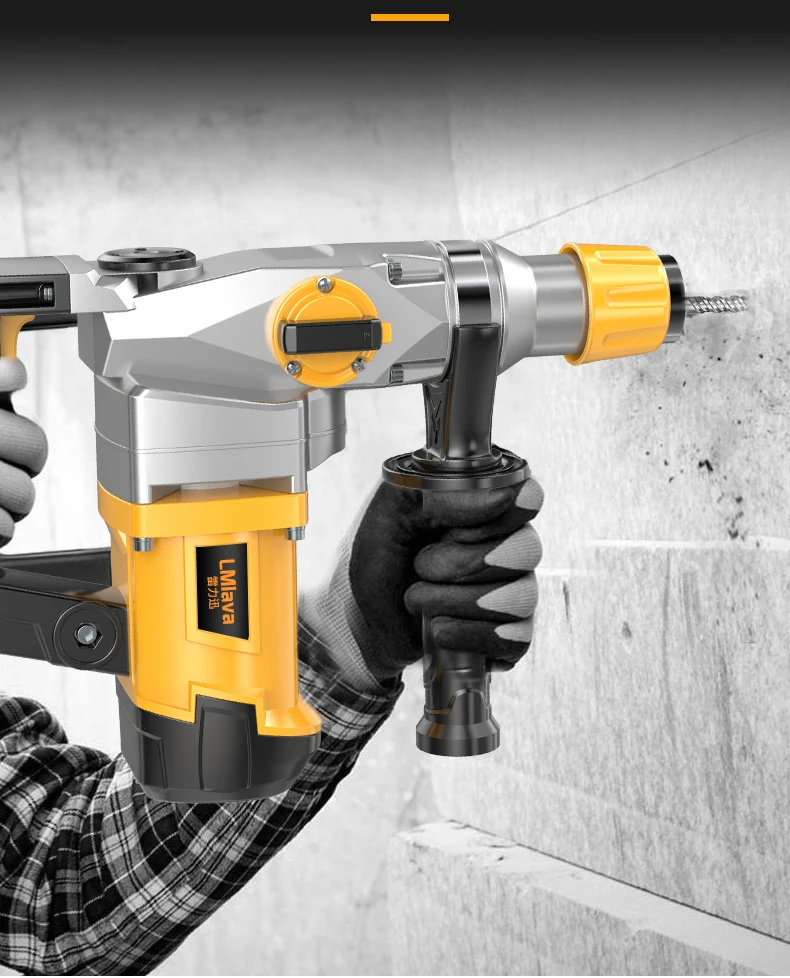High Power Heavy Impact Electric Hammer 2980W 220V Concrete Breaker 30S Quickly Breaks The Wall 360 Degree Rotary Power Tools