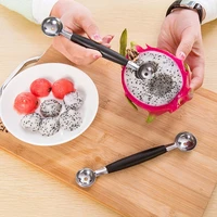 stainless steel fruit dig spoon double head ice cream watermelon melon food digger ball scoop kitchen cold dishes gadgets