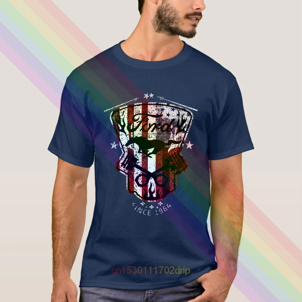 

Tee Luv Ford Mustang Classic Logo Black T-Shirt 2020 Newest Summer Men's Short Sleeve Popular Tees Shirt Tops Unisex