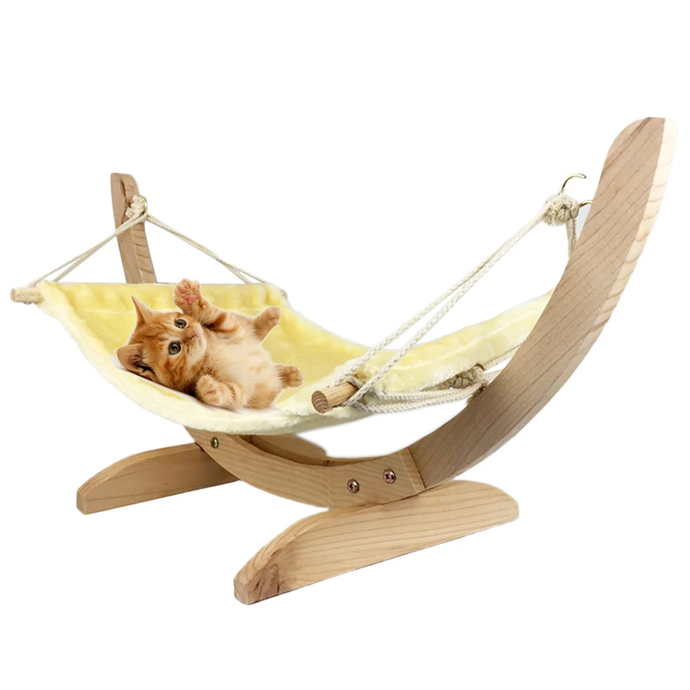 Натуральный Деревянный кот Кровать в сборе кошка дом уютный плюшевый спальный