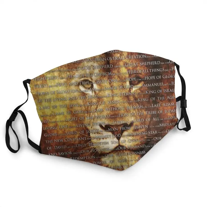 

The Names Of God Jesus Lion Mask Anti Haze Dustproof Christian Catholic Face Mask Protection Men Women Respirator Mouth-Muffle