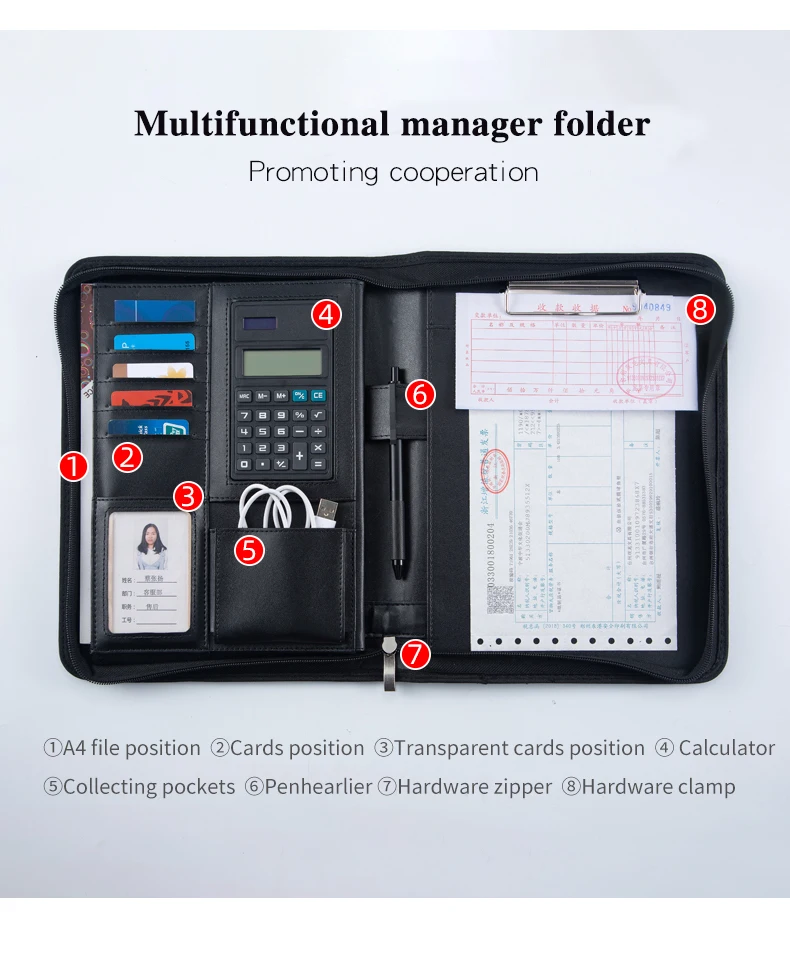 Индивидуальные B5 органайзеры папка Портфели из искусственной кожи Бизнес