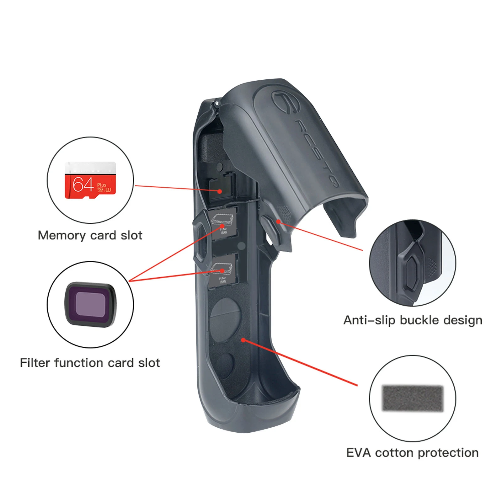 Protective Case Cover Portable Storage Box with Lanyard for FIMI PALM 2 Pocket Gimbal Camera Accessries | Электроника