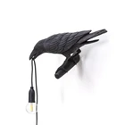 Дизайнерская настенная лампа в виде птицы, Современный итальянский полимерный белый и черный светильник для спальни, прикроватного столика, гостиной, декоративные светодиодные осветительные приборы