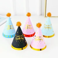 creative bronzing childrens birthday hat18cm long newborn baby birthday party decorationset off the party atmosphere supplies