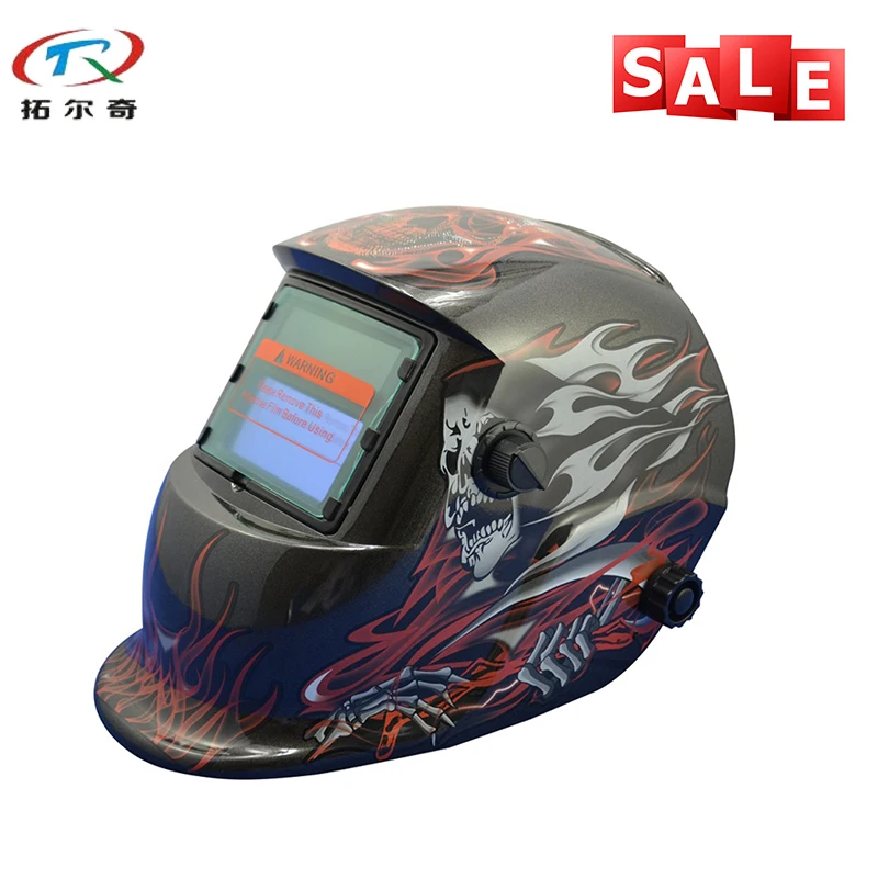 

Сварочный шлем с автоматическим затемнением, черный огонь, Череп, сварочное оборудование, маска для дуговой сварки TIG MIG MMA