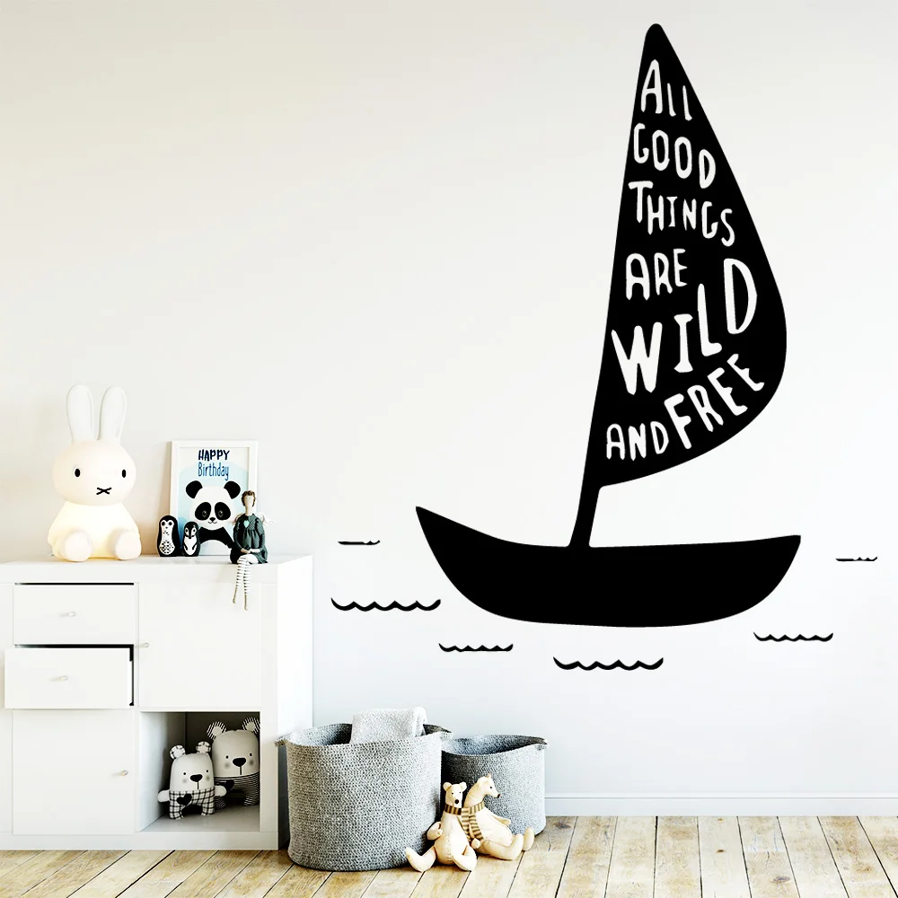 Съемная настенная 3D наклейка парусник съемная Настенная Наклейка сделай сам