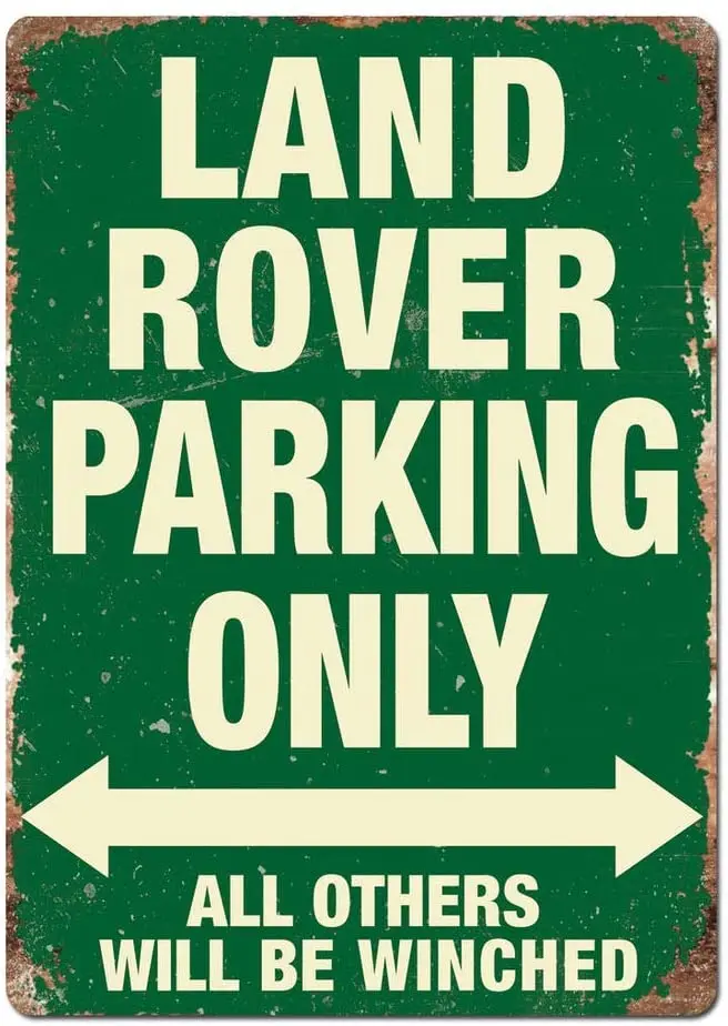 

NNHG Tin Sign 8x12 inches Land Rover Parking Green Metal Wall Sign