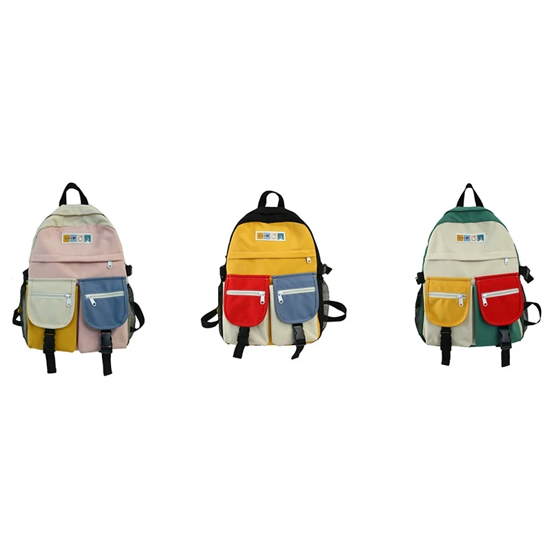 

Color Matching Ladies Backpack School Bag Waterproof Nylon School Bag Suitable for Girls Travel Backpack Mochila