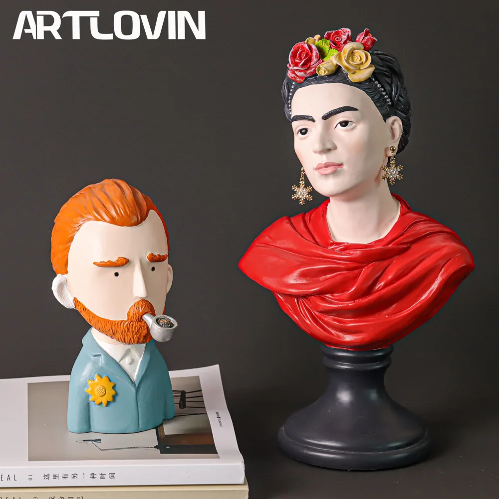 Статуя из смолы 2020 портреты Ван Гога европейские фигурки бюста мини гипсовая