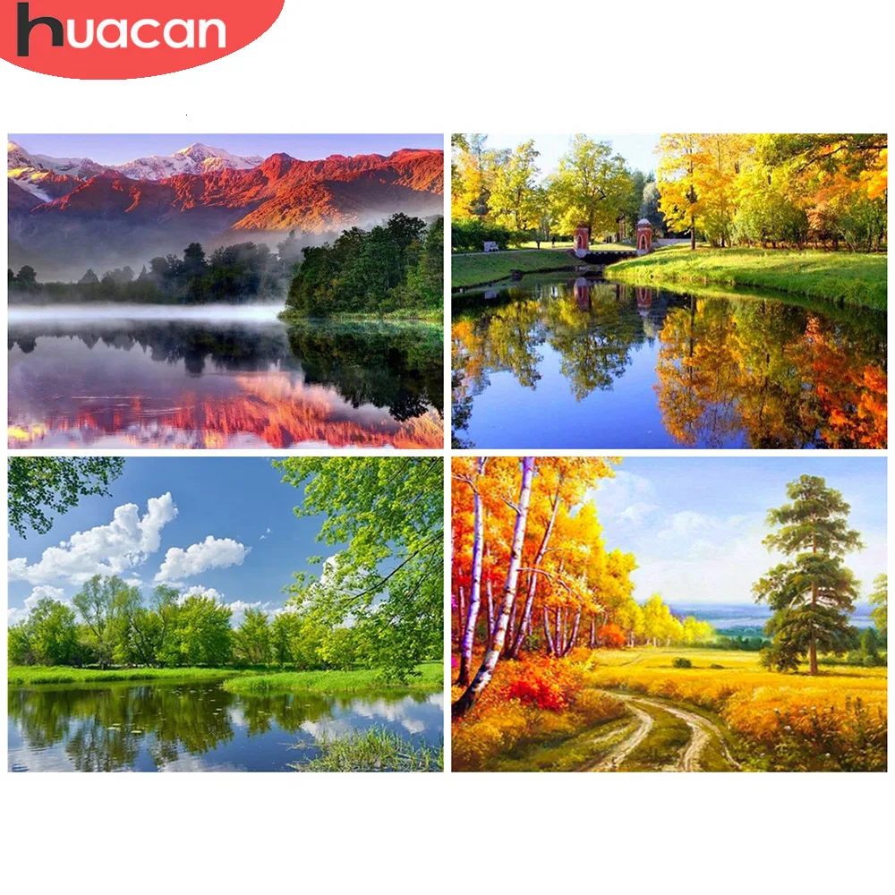 HUACAN 5D Алмазная вышивка природа алмазная мозаика 5д пейзажи декорации декор для