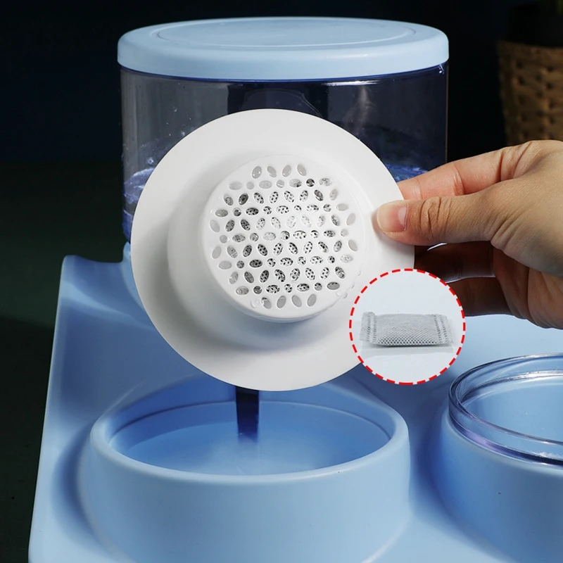 

Pet Double Bowl Food Feeder with Automatic Waterer Stainless Steel Cat Food Bowl for Dogs and Cats Pet Supplies