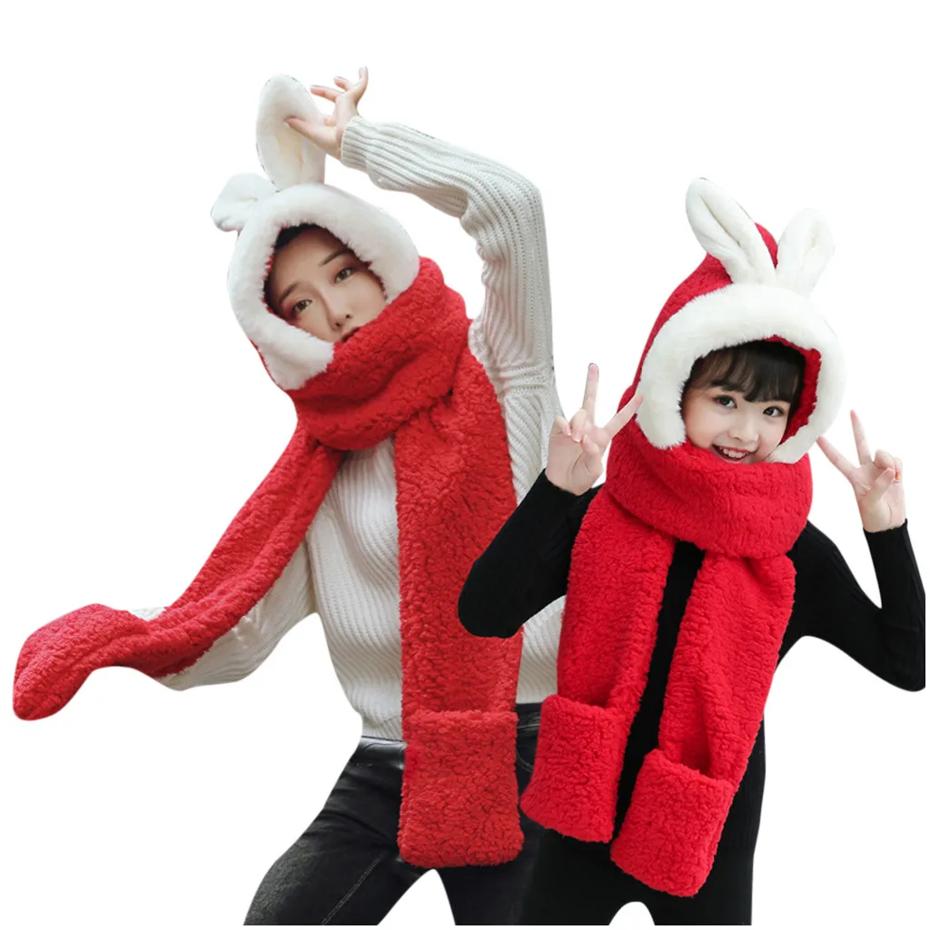 Осенние плюшевые теплые меховые шапки для родителей и детей зимние милые