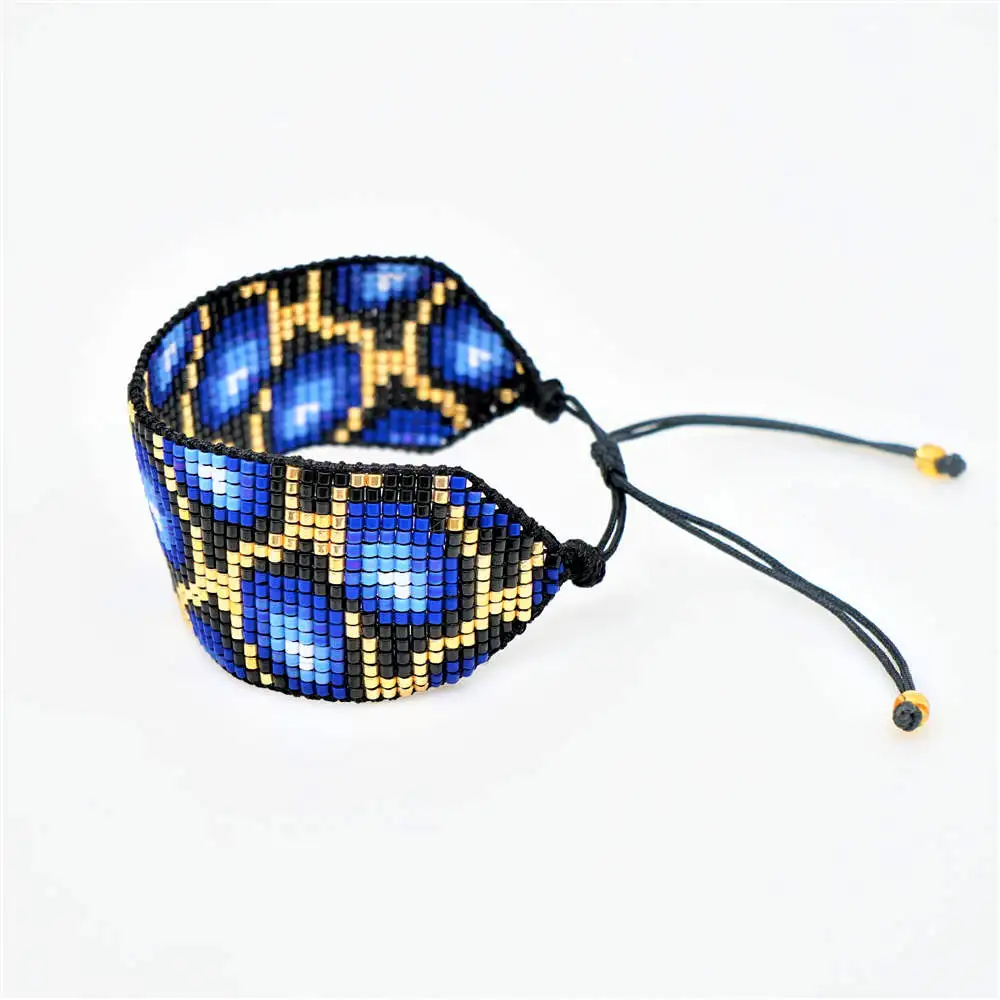 

Rttooas MIYUKI Bracelets Women Blue Tortoise Pattern Cuff Bracelet Pulseras 2019 Fashion Summer Female Jewelry Handmade Woven