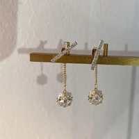 2020 new fahion womens earrings simple zircon tassels drop earrings for women bijoux korean party girl jewelry gifts wholesale