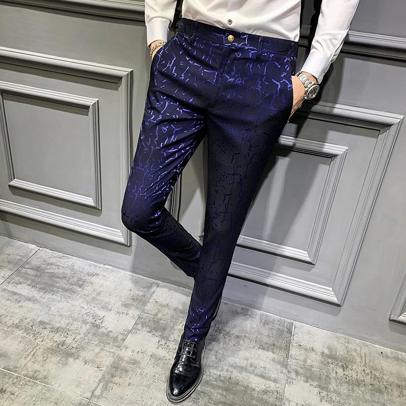 Мужские брюки с духами Pantalon Hombre Vestir повседневные облегающие для офиса осень