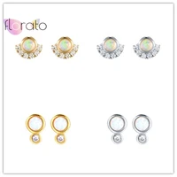925 sterling silver ear needle opal earrings for women minimalist pave crystal stud earrings white fire opal earrings jewelry
