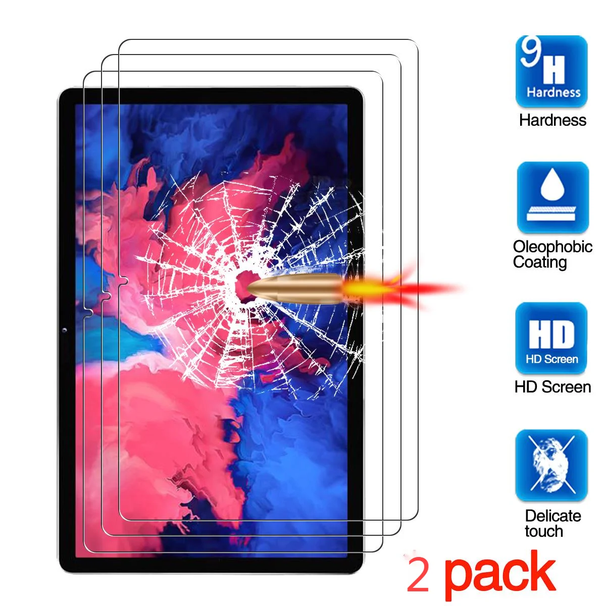 

2 pcs for Lenovo Tab P11 Screen Protector, Tablet Protective Film Anti-Scratch Tempered Glass for Lenovo Tab P11 TB-J606F (11")