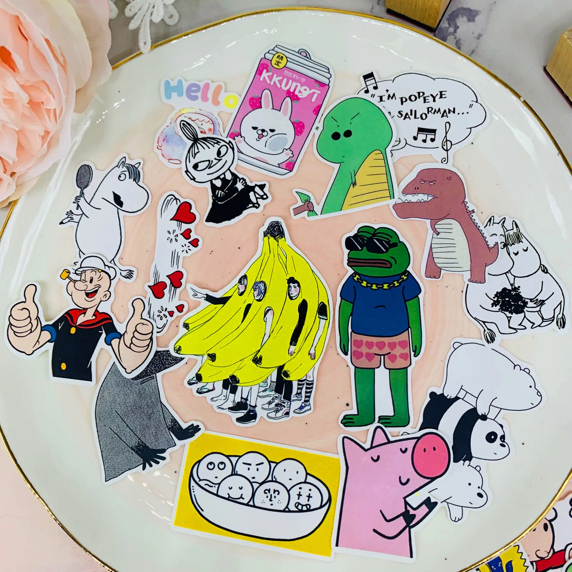 

26 шт., декоративные наклейки в виде мультяшных персонажей