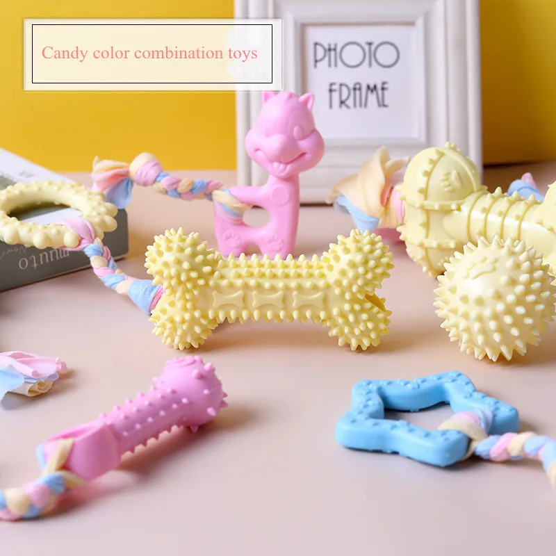 

Pet Toy Dog Ball Pet Tooth Cleaning Chewing Rubber Toys for Small Dogs Rubber Dog Toy Pet Teething Dog Favors Bite Dog Rope Toy