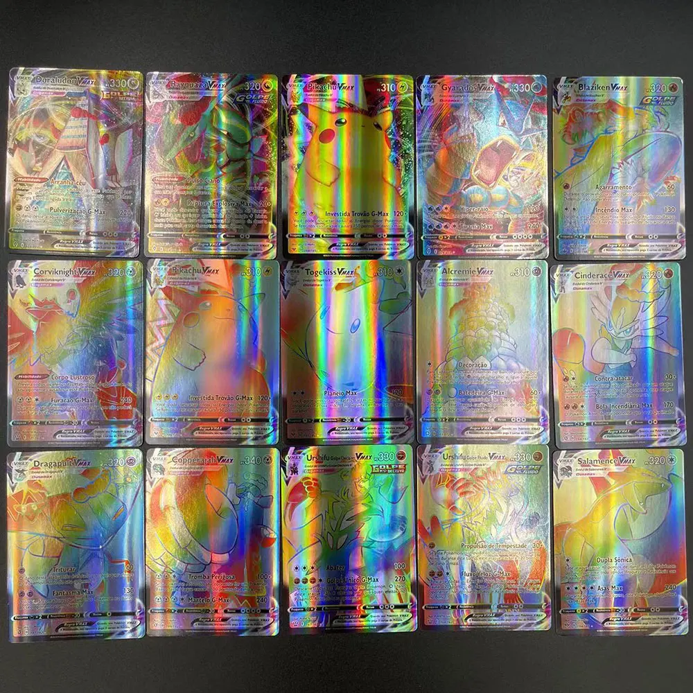 VMAX карты покемона в португальских торжествах голографические игральные EVS