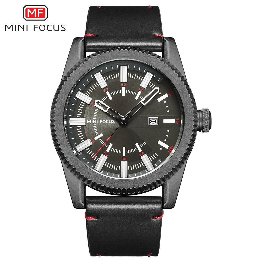 

MINIFOCUS Fashion Casual Men Sport Watches Quartz Analog Watch Leather Strap Clock Army Military Wristwatch Relogio Masculino
