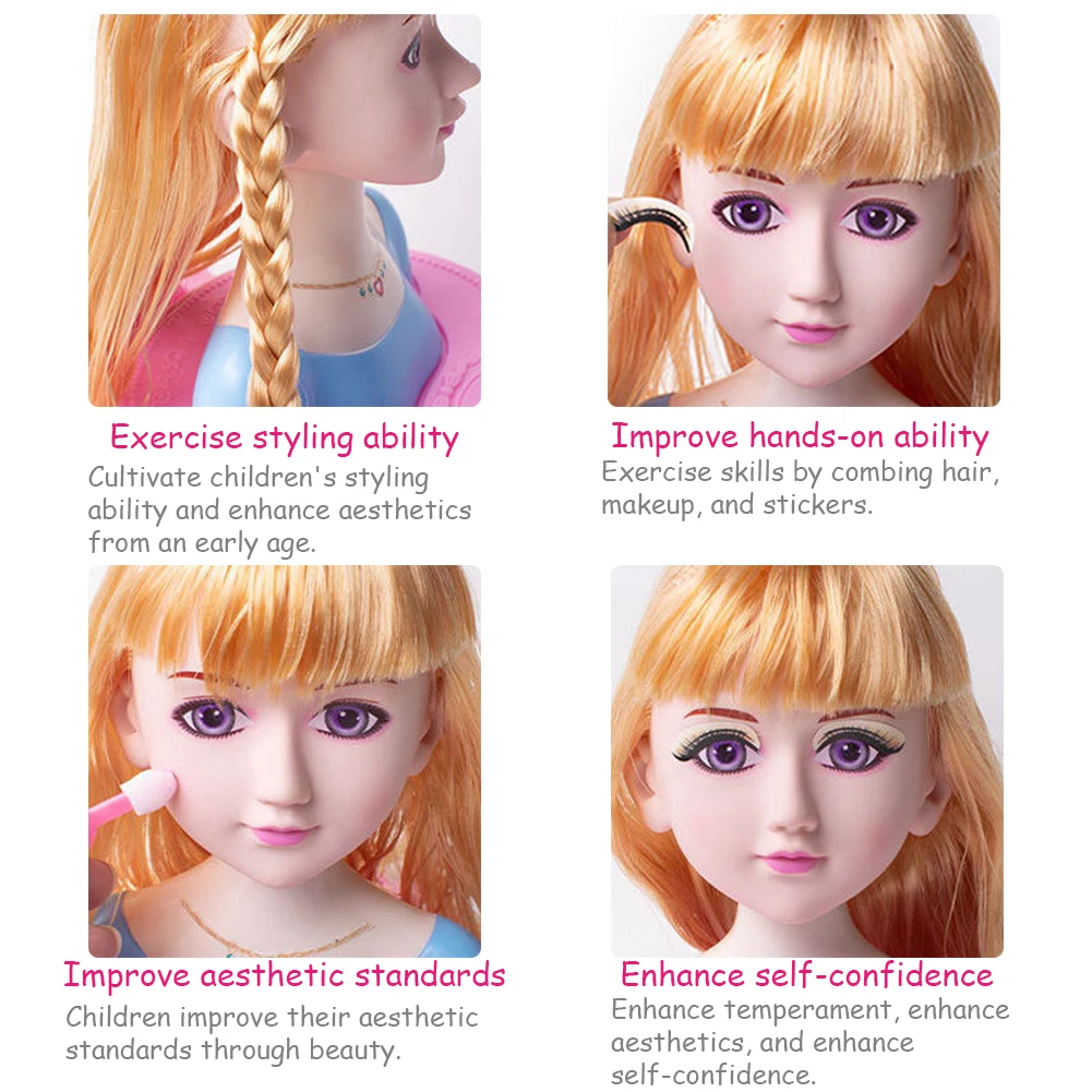 Детские куклы расческа для макияжа искусственные волосы муляж игры принцессы