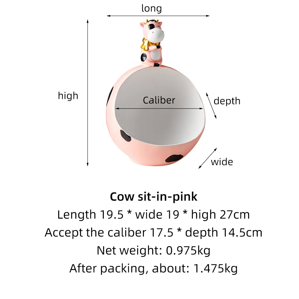 

Creative Milk Storage Tank Resin Animal Candy Key Debris Storage Ball Modern Home Decoration Living Room Decoration Accessories