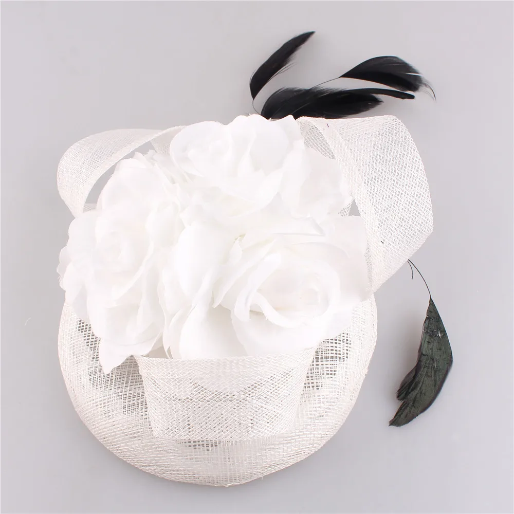 

Linen Fascinator Hairpins Wedding Veils Hat Wine Red Bridal Fascinator Accessories Women Ornaments Headpiece 2020 New Style