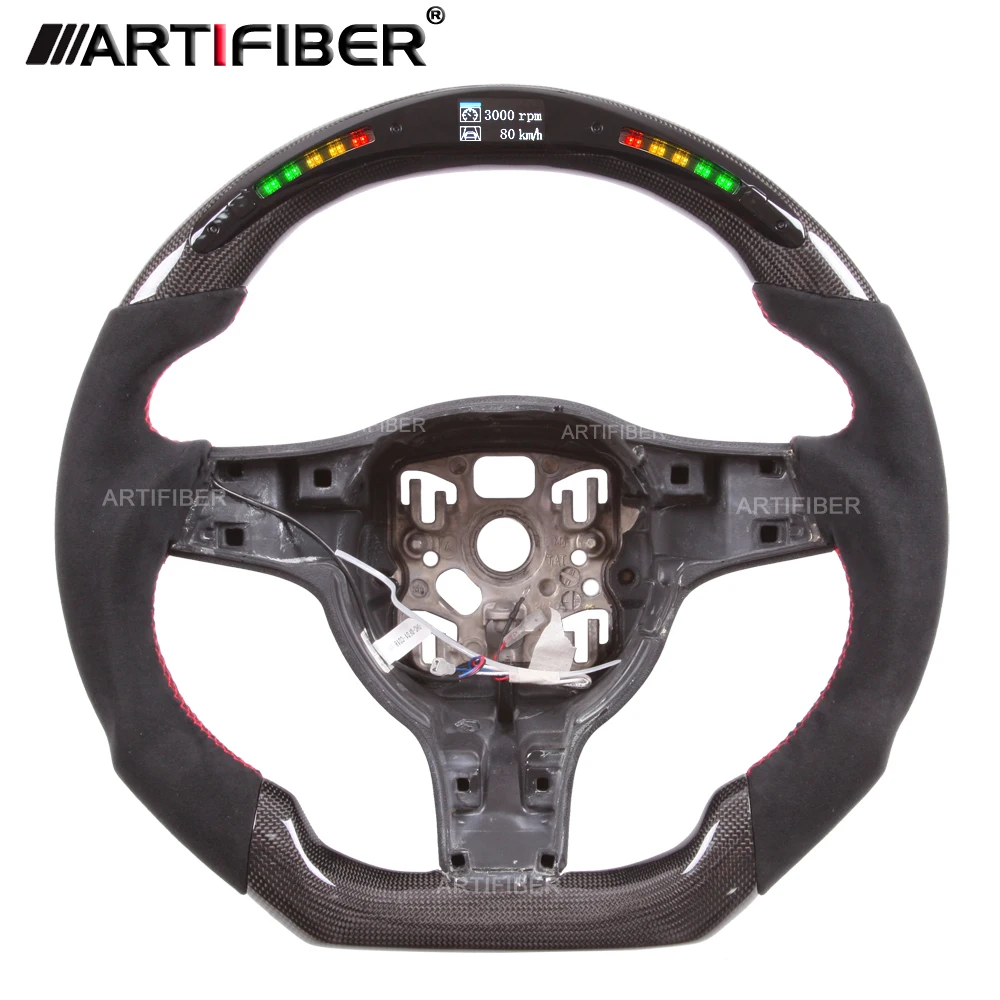 

LED Carbon Fiber Steering Wheel for Porsche 911 Cayenne Macan Panamera Taycan Boxster Cayman Spyder Tycan Panamera GTS