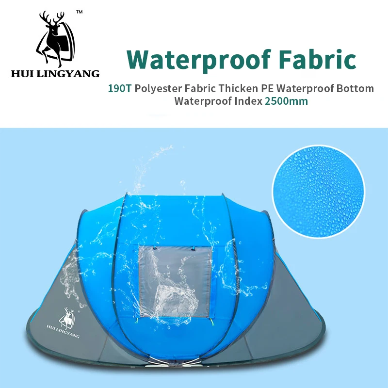 Автоматическая палатка HUILINGYANG быстро открывающаяся для кемпинга на 3 4 человек