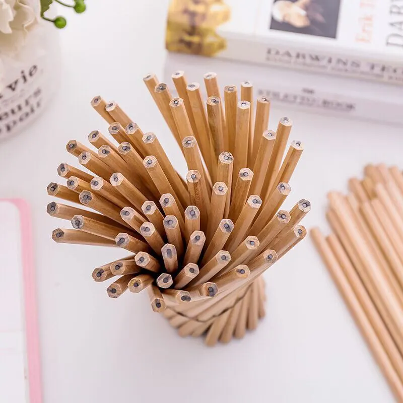 

175x7mm Wood Pencil +Pencil Sharpener Eco-friendly Natural Wood Pencil HB Black Hexagonal Non-toxic Standard Pencil