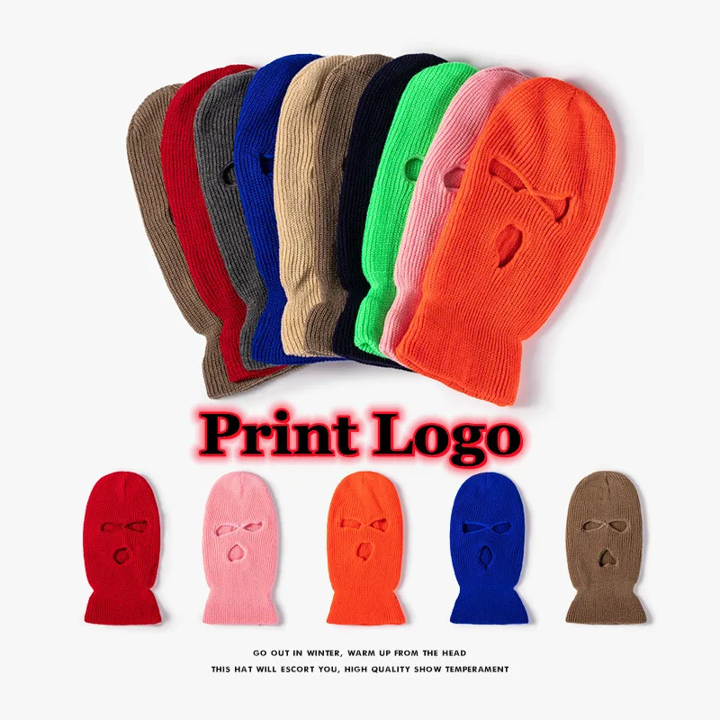 

Шапка-бини с логотипом на заказ, Балаклава, маска, шапка, женская, мужская, зимняя, маскированная, лыжная, велосипедная шапка с вышитыми буква...