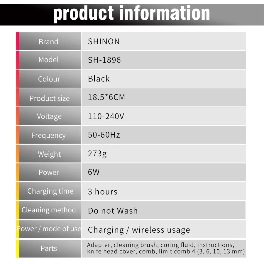 Профессиональный водонепроницаемый триммер для волос бороды 5в1 машинка стрижки