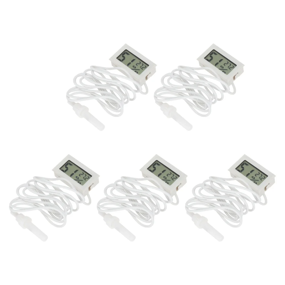 

5pcs Outdoor Digital Hygroscope Embedded Mini Digital Hygroscope with Wire