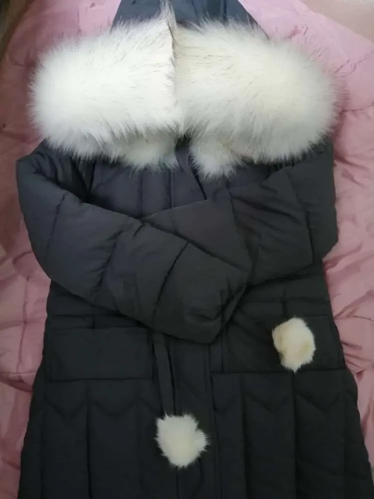 Зимние Для женщин Корейская версия толстой теплый длинный абзац парка Женская