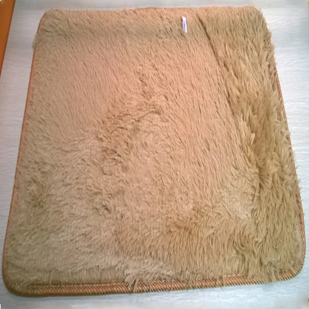 Одноцветные плюшевые напольные прокладки Нескользящие лохматые коврики