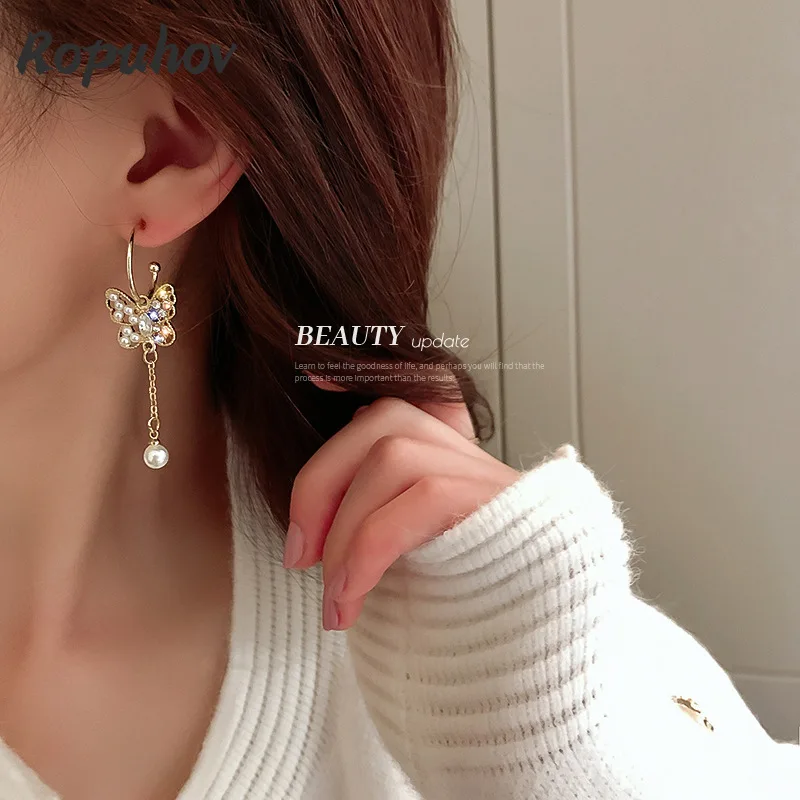 

Серьги Ropuhov с бриллиантовым жемчугом и бабочкой