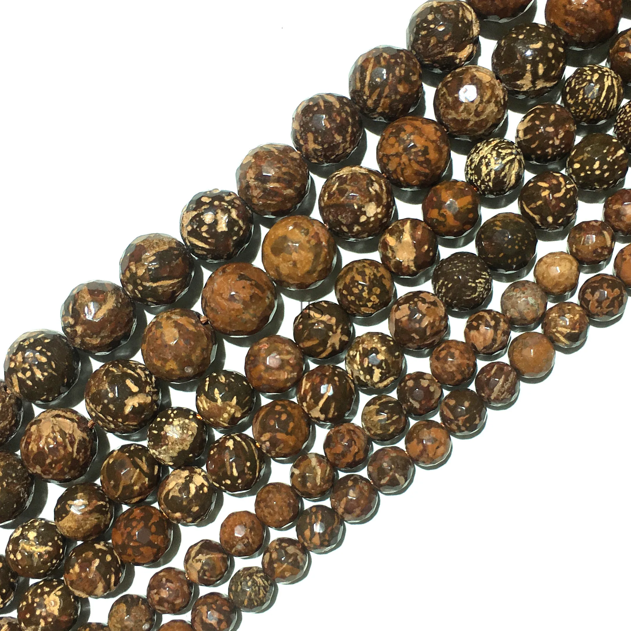

Natural Elephant Skin Jasper Faceted Round Loose Bead Gemstone Healing Energy Jewelry Making DIY Bracelet Necklace 4 6 8 10 12mm
