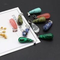 12pcs natural stone agates quartz long water drop shape pendant for women necklace earring accessories jewelry making 10x30mm
