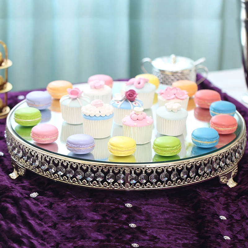 

Golden mirror Cake Stand Set gold Metal Cupcake Stand decorations Dessert Pedestal Party Display cake tray