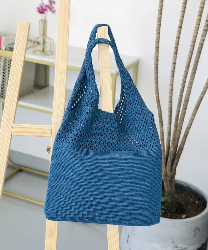 casual hollow woven women shoulder bags designer knitting handbags large capacity tote summer beach bag big purses shopper sac